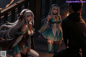 A couple of people sitting next to each other on a wooden deck.